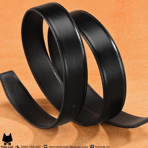 "Da Thật Xịn" Dây Lưng Nịt Nam Da Bò 3 Lớp Loại Trơn Xịn Khóa Đục Lỗ KT cm