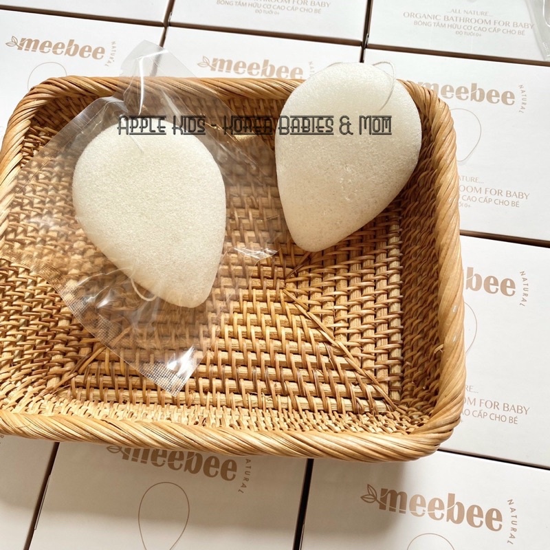 [ Sẵn] Bông tắm Meebee Organic siêu tạo bọt siêu tiết kiệm khi tắm bé
