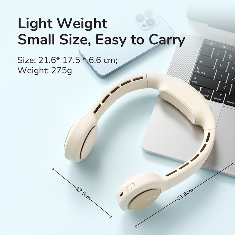 Quạt đeo cổ Jisulife 4500mAh sạc nhanh thiết kế cầm tay thoải mái