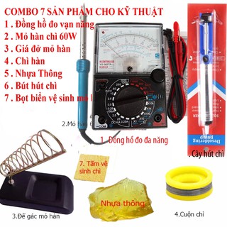 Bộ mỏ hàn chì 60w + 6 món dụng cụ kỹ thuật (VOM sanwa)