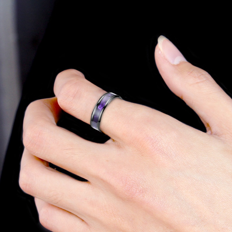 Nhẫn thép titan đen 8mm cho nam