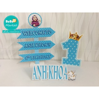 Bộ bảng welcome và dây happy birthday