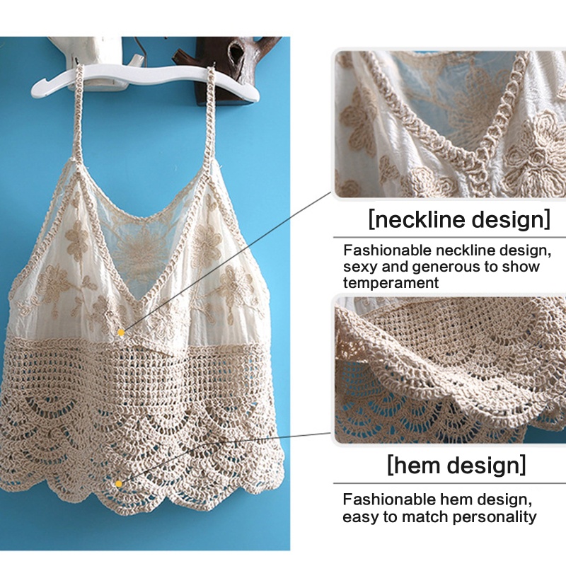 Áo Croptop Hai Dây Cổ Chữ V Phối Ren Dễ Thương Thời Trang Mùa Hè Cho Bạn Gái
