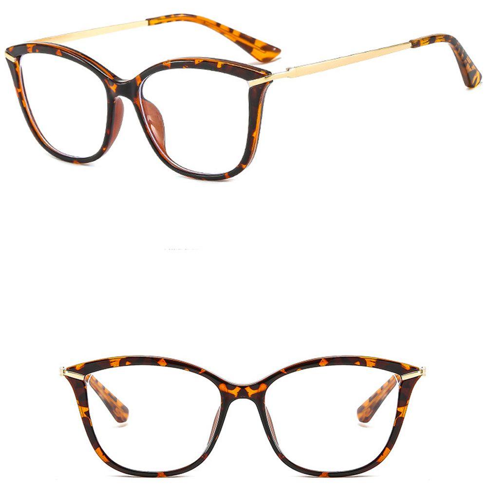 Mắt Kính Chống Ánh Sáng Xanh Hình Mắt Mèo In Họa Tiết Da Báo Thời Trang