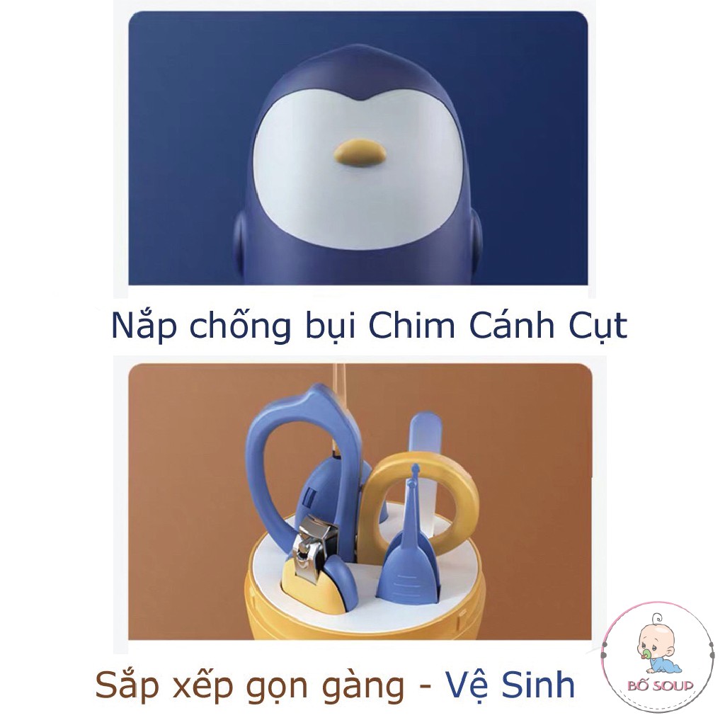 Bộ bấm móng tay cho bé cao cấp 5 món, cắt móng tay cho bé sơ sinh an toàn Shop Bố Soup