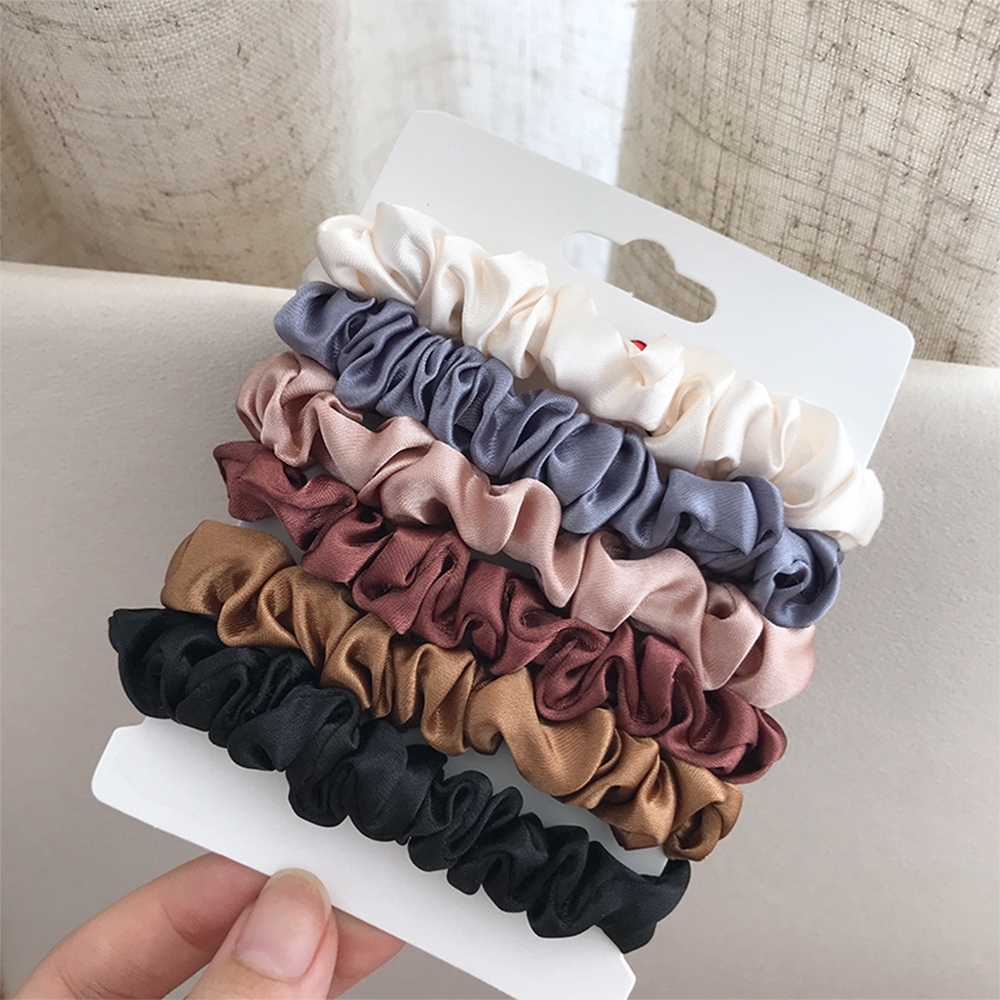 Set 4/6 đồ cột tóc vải lụa nhưng phong cách cổ điển thời trang dành cho nữ