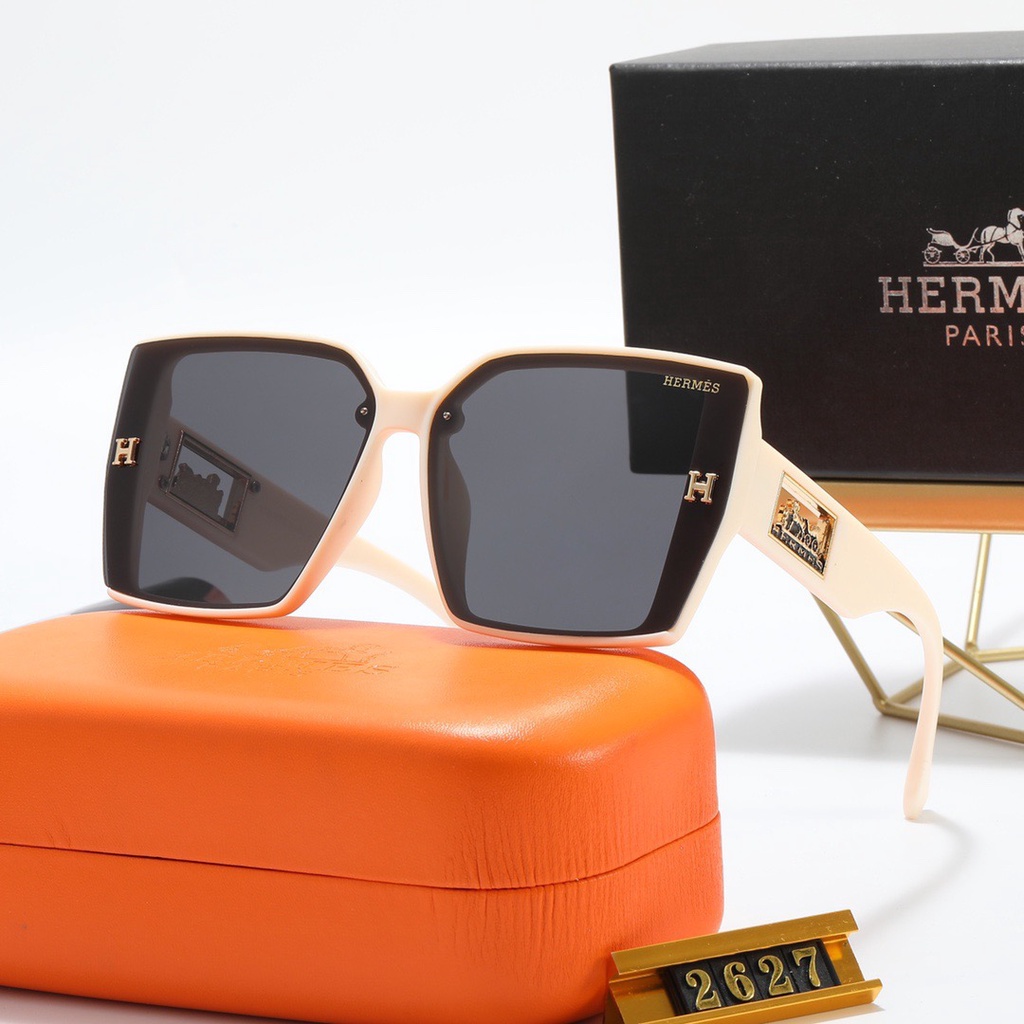 HERMES Kính Mát Phân Cực Gọng Vuông Chống Tia UV400 Phong Cách Cổ Điển Sang Trọng Dành Cho Cả Nam Và Nữ