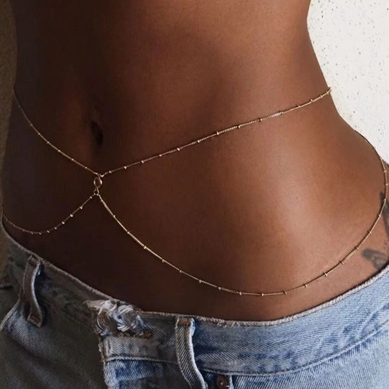 Chuỗi Dây Thắt Lưng Hai Lớp Bằng Đồng Thời Trang Cho Nữ