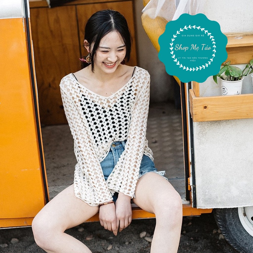 Áo lưới tim trùm mông đi biển, áo choàng, ren lưới mặc kèm bikini đi biển siêu HOT 2021 | BigBuy360 - bigbuy360.vn