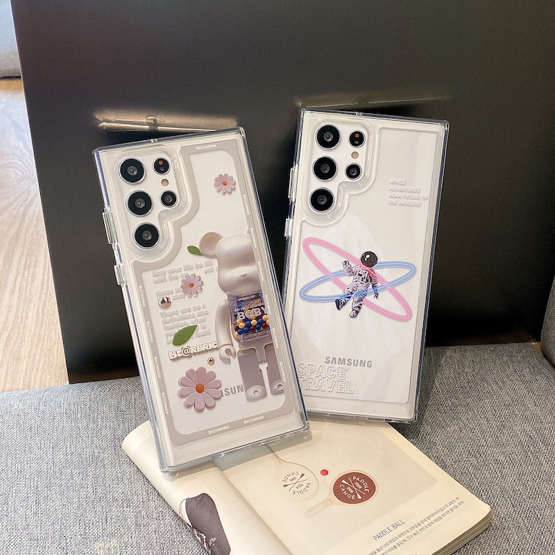 Ốp Điện Samsung S21 Ultra 5G/Note 20 Ultra Thoại Trong Suốt In Hình Gấu/Phi Hành Gia/Chó Snoopy Cho A53 5G S22 Ultra/S22 Plus