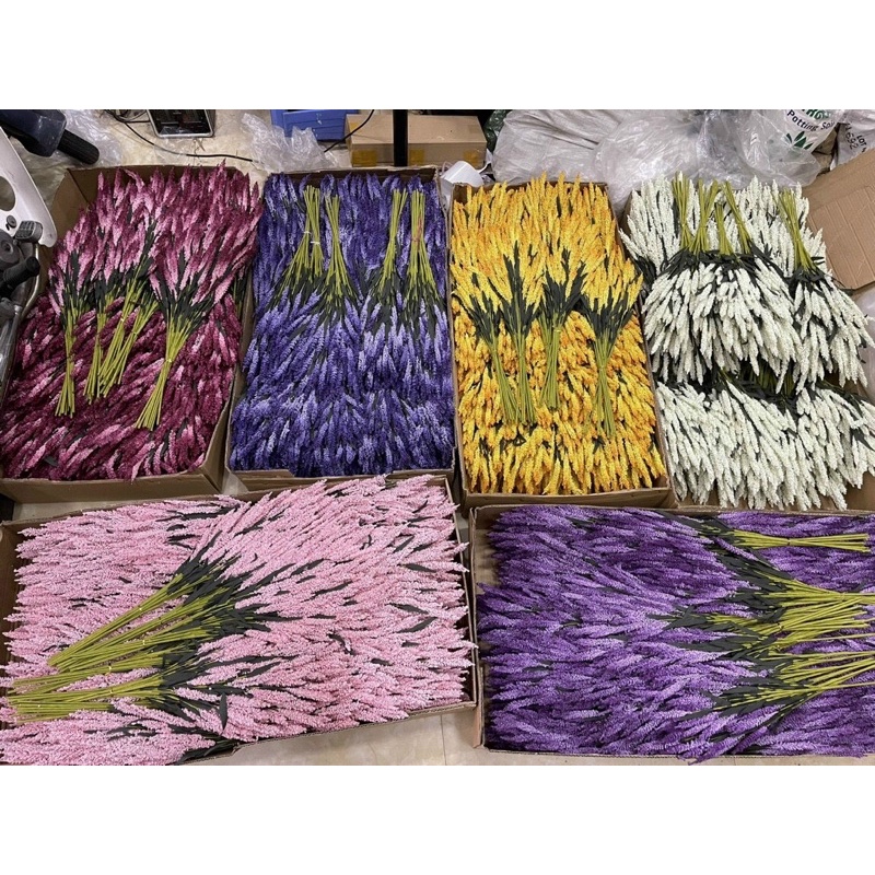Hoa giả_Lavender mốc nhiều màu sắc phù hợp cắm trang trí, cắm bình, decor mọi không gian nhà cửa