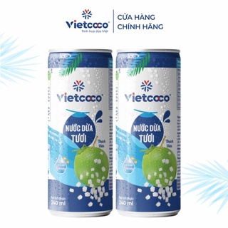 Combo 2 lon nước dừa tươi Vietcoco 240ml có cơm