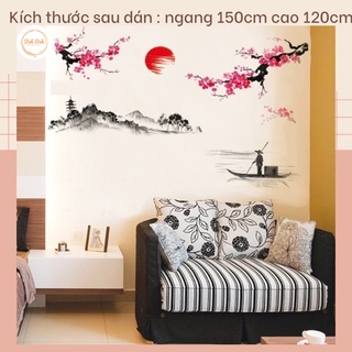 Decal dán tường Tranh sơn thủy A71 - Decal dán tường Hàn Quốc