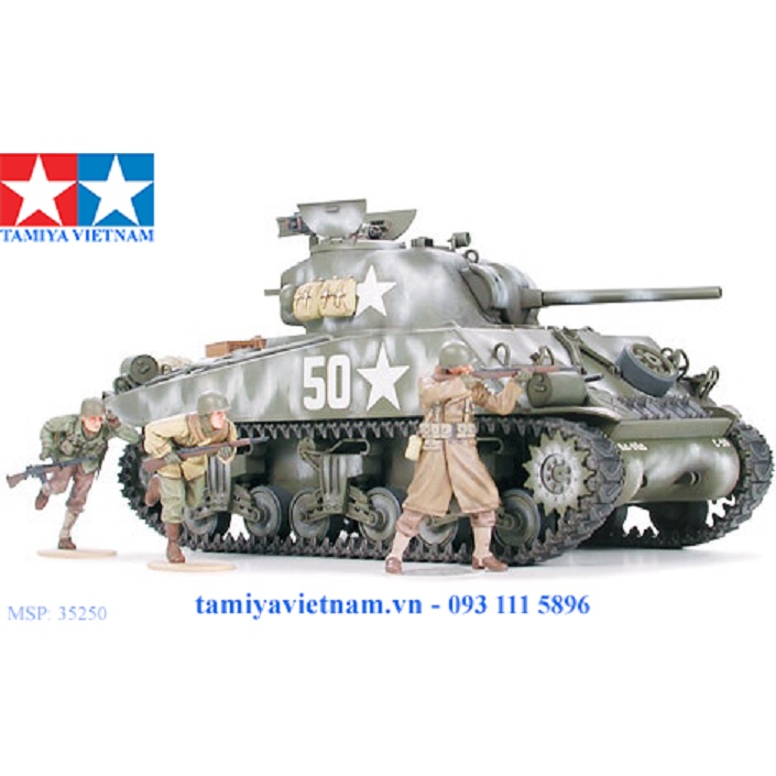 [TAMIYA] 35250 Mô hình xe tăng quân sự 1/35 SCALE U. S. MEDIUM TANK M4A3 SHERMAN 75mm GUN LATE PRODUCTION