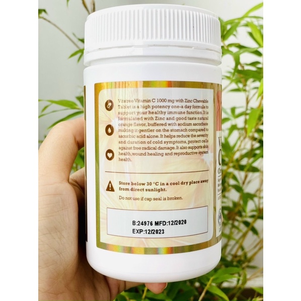 VIÊN NHAI VITAMIN C + ZINC 1000mg VITATREE ÚC - 100 VIÊN