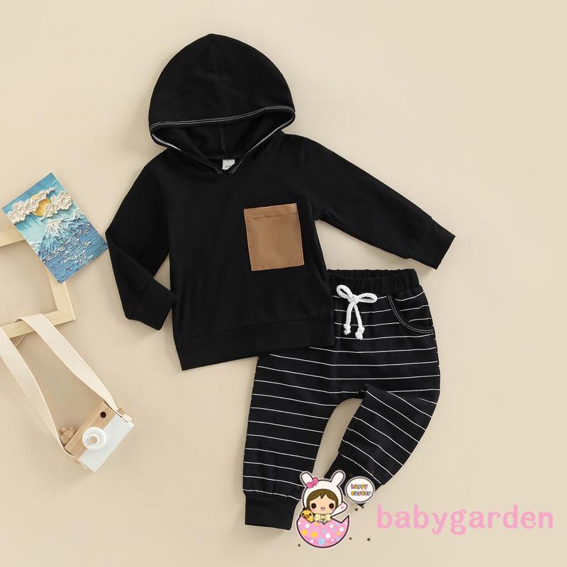 Bộ Áo Hoodie Tay Dài Phối Quần Dài Lưng Thun Thời Trang Cho Bé Trai 6 Tháng - 4 Tuổi