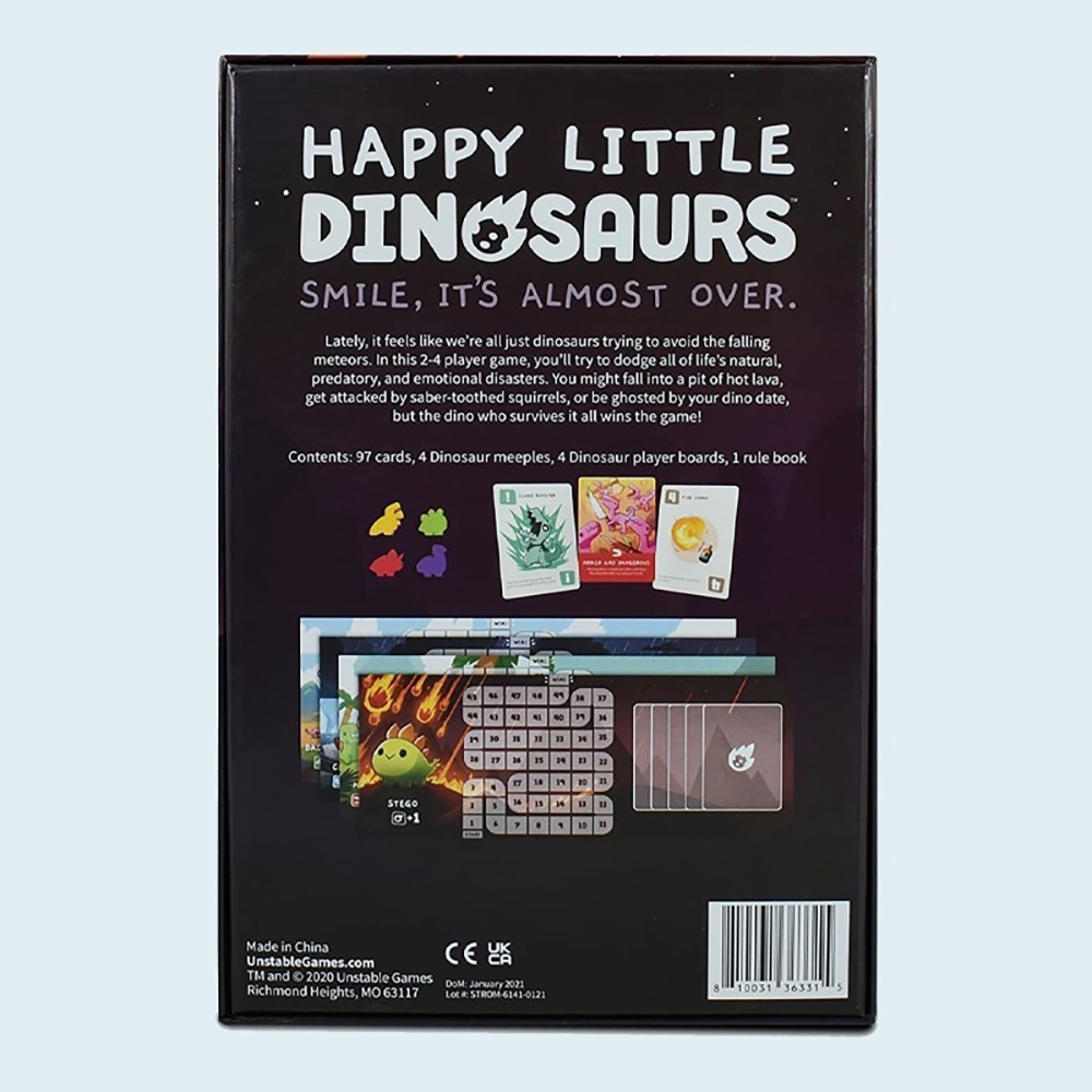 Bài Board Game Happy Little Dinosaurs Trò Chơi Khủng Long Vui Vẻ Bản Tiếng Anh BG12-1