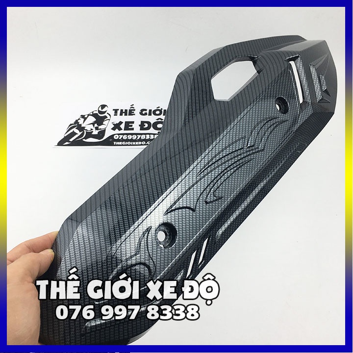 Ốp pô AB 160 125 cc 2023 cacbon - phụ kiện đồ chơi ốp carbon trang trí che pô xe Air Blade Airblade