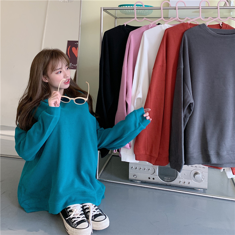 T-Shirts New Long Sleeve Loose Casual Korean Fashion High Quality Solid Color | BigBuy360 - bigbuy360.vn