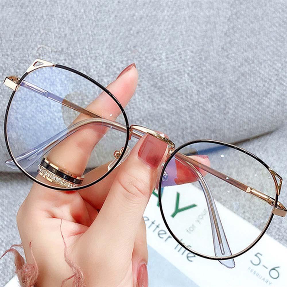 Kính Mát Gọng Kim Loại Chống Ánh Sáng Xanh Phong Cách Hàn Quốc Thiết Kế Thời Trang Cho Nữ