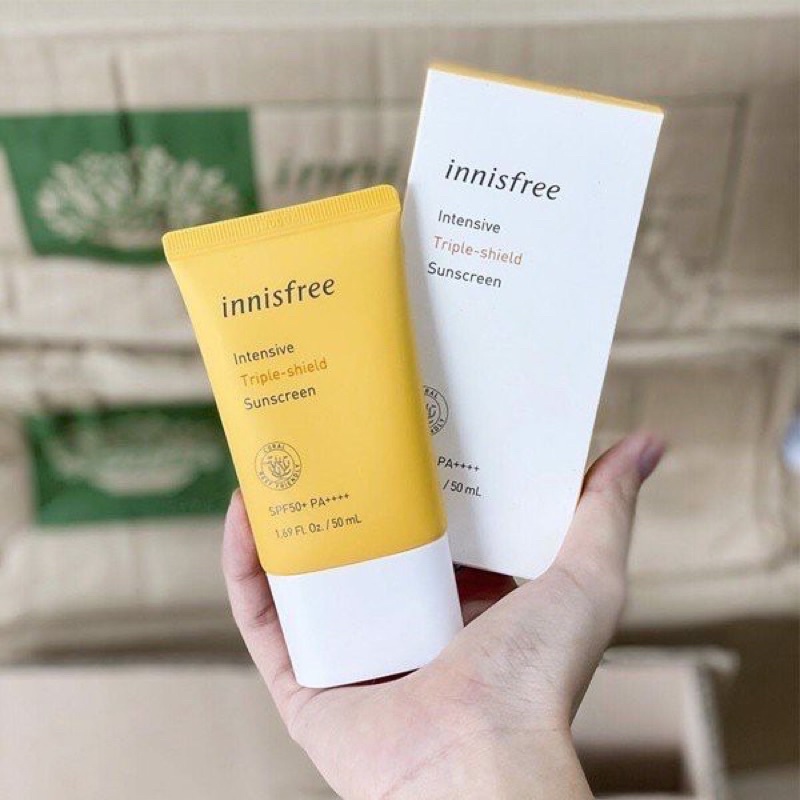 Kem chống nắng lâu trôi làm sáng da innisfree Intensive Triple Care Sunscreen SPF50+ Pa++++ 50ml