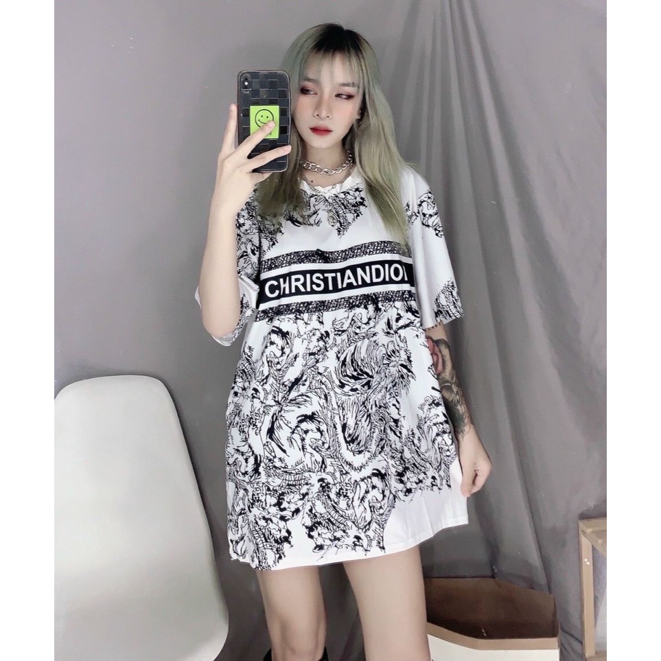 Áo thun phom rộng full size tay lỡ dấu quần in hình độc đáo KX02 A&B STORE