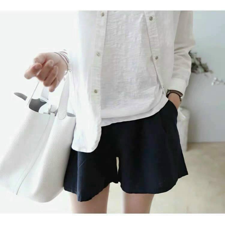 Quần Đùi Đũi Nữ Trơn ⚡ Casper.Store | FREESHIP | ⚡ Short lửng dáng suông, form rộng dễ mặc, cá tính