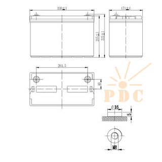 Ắc Quy Khô Vision 12V-100Ah 6FM100E-X - (PDC-TECH)