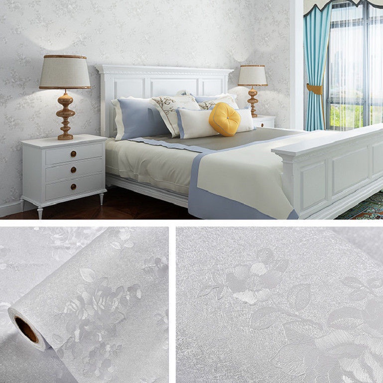 Cuộn giấy dán tường 10m chống ẩm in họa tiết độc đáo trang trí phòng khách/ phòng ngủ