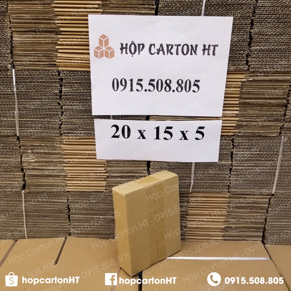 Combo 100 hộp carton đóng hàng 20x15x5 đựng sổ, bút quà lưu niệm tiện lợi giá gốc tận xưởng - Hộp Carton HT