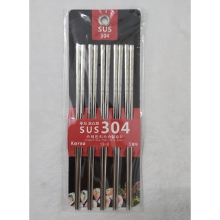Set 5 đôi đũa inox sus304 hàn quốc