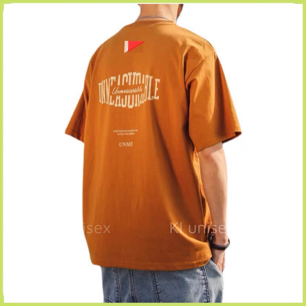 Áo thun tay lỡ nam nữ Nâu bò KL Unisex