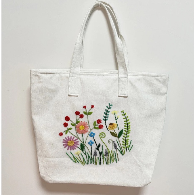 Gói Kit Nguyên liệu tự bạn Thêu Tay Túi Tote Tiện dụng Phong cách vintage Người mới bắt đầu DIY Handmade Bách hóa Na Na