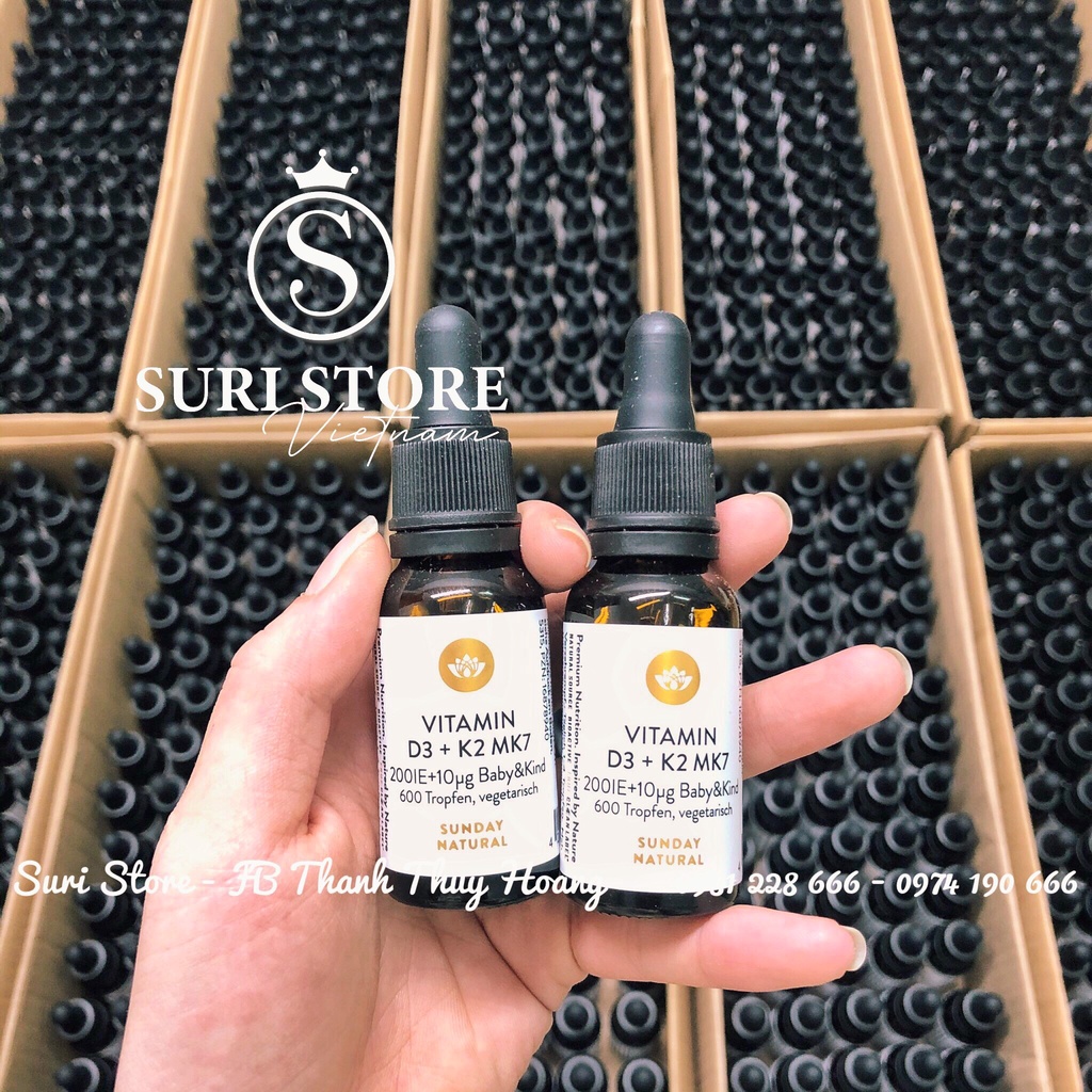 Vitamin D3 K2 Mk7 Sunday Natural 20ml Đức