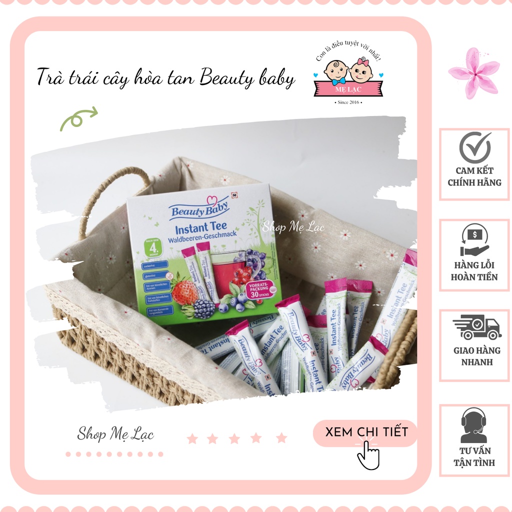 Trà trái cây hòa tan Beauty Baby cho bé ăn dặm từ 4 tháng tuổi