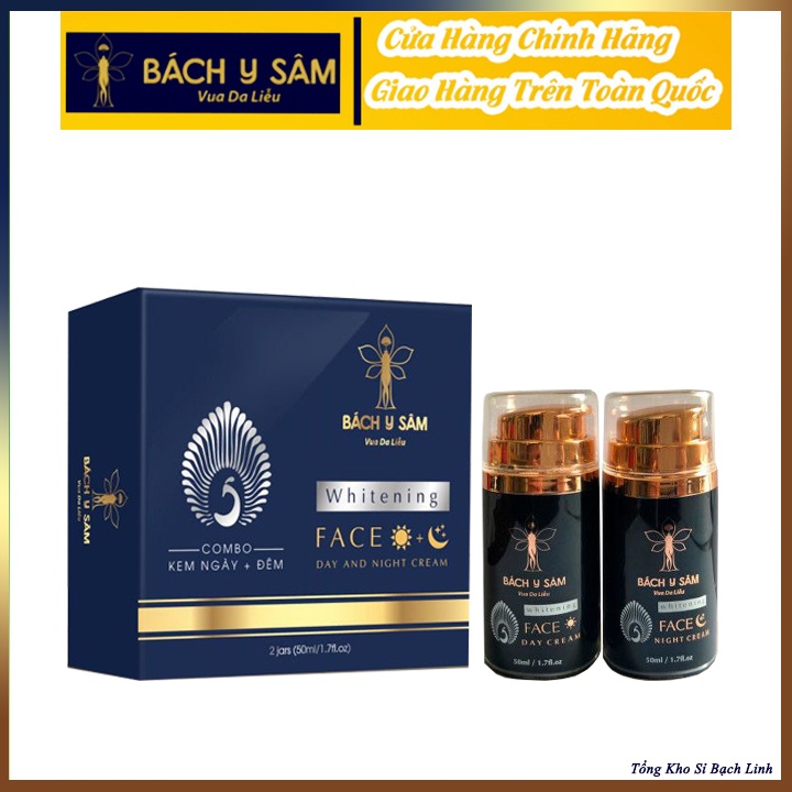 Combo Kem Ngày Đêm Bách Y Sâm Kem Dưỡng Trắng Da Ngày Đêm 2 trong 1 Bách Y Sâm Nhất Mộc Hương Bạch Linh ( 2 chai 50ml )