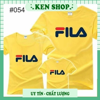 Áo gia đình màu vàng in chữ FILA đủ size cho cả nhà
