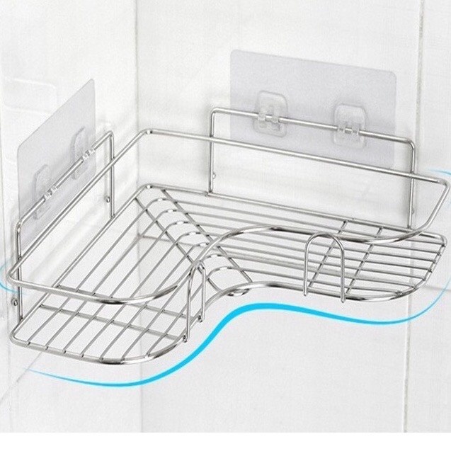 KỆ GÓC INOX DÁN TƯỜNG ĐEN VIỀN CHỮ A