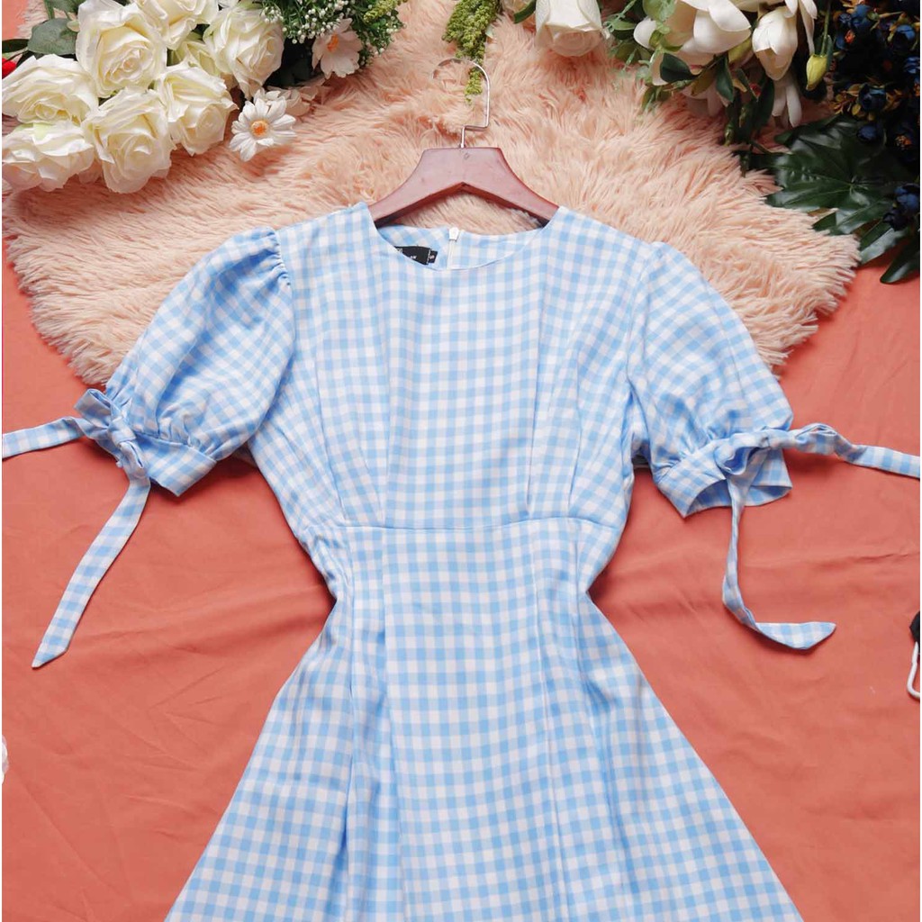 [Mã SKAMA06 giảm 8% tối đa 50K đơn 250K] Đầm công sở caro xanh cá tính form dài | BigBuy360 - bigbuy360.vn