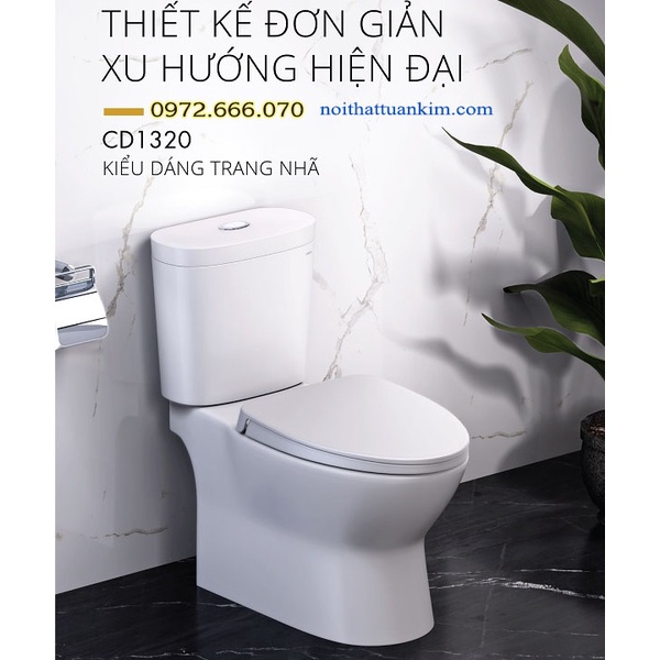 Bàn Cầu 2  Khối  Caesar Nắp Êm  CD1320