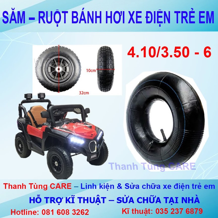Săm/Ruột bánh hơi cho xe điện trẻ em kích thước 4.10/3.50 - 6
