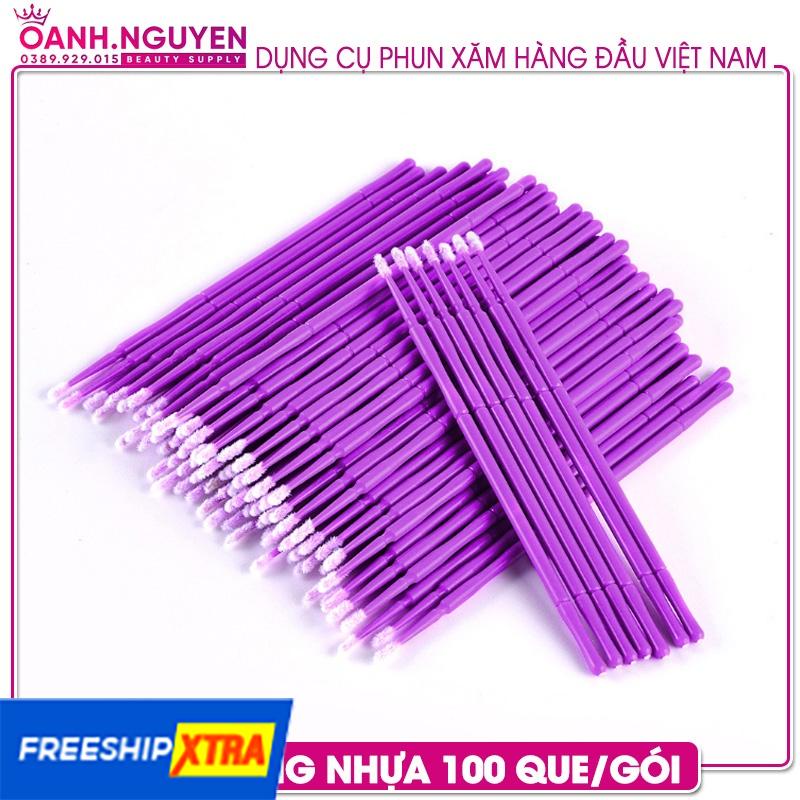 Tăm Bông Nhựa Bôi Tê, Nối Mi, Đính Đá Răng (100 que/túi)