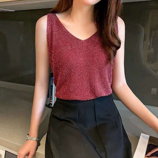 Áo lụa sát nách cổ chữ V gợi cảm cho nữ