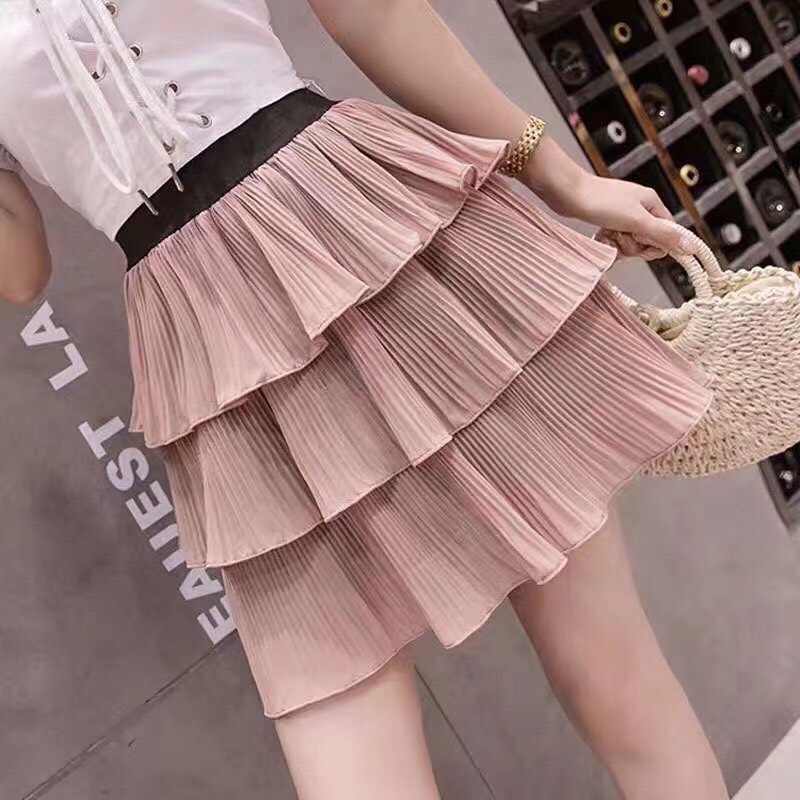Chân váy 3 tầng LOZADO chân váy ngắn xếp ly dáng xòe cạp chun kiểu dáng trẻ trung năng động CV272