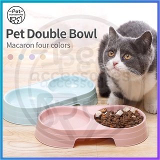 Image of mangkuk double hewan peliharaan  anti licin anti semut 2 in 1 kotak makanan kucing anjing aksesoris hewan peliharaan