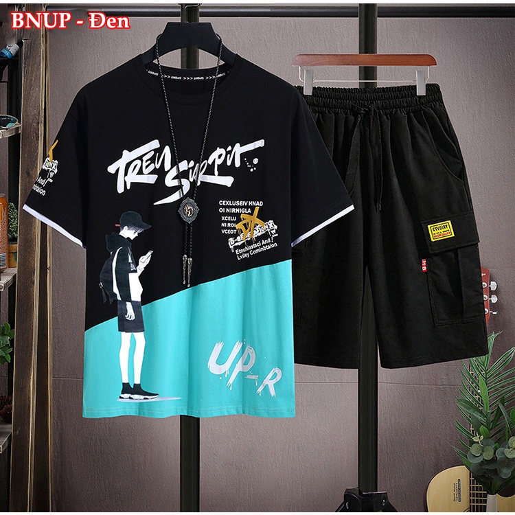 Đồ bộ nam .Bộ nam unisex phong cách Hàn quốc chất vải cotton cao cấp MÃ BỘ BNUP