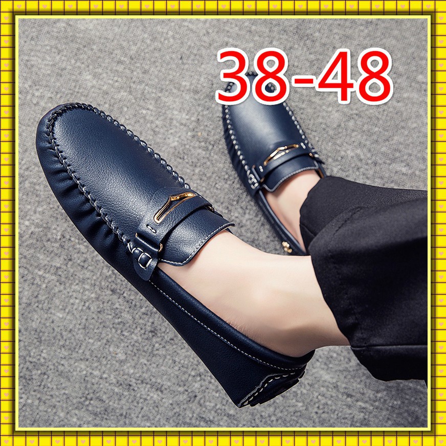 Giày Lười Chất Liệu Bằng Da Kiểu Lười Dành Cho Nam size Lớn 45 46 47 48