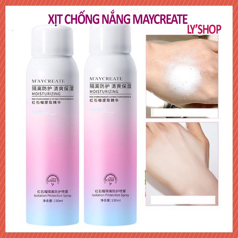 Xịt Chống Nắng Trắng Da bật tông FREESHIP kem chống nắng ,Chính Hãng Maycreate LYSHOP A24