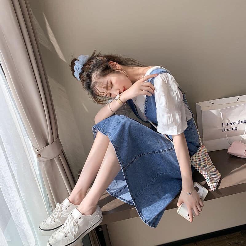 Sét váy yếm bò + áo - HB002