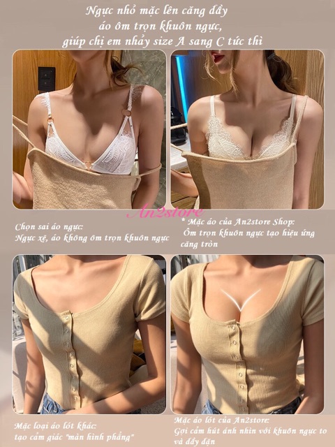 Bộ Đồ Lót Ren Nâng Ngực Không Gọng Áo lót ren sexy nâng ngực cho người ngực nhỏ
